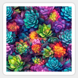 Succulents and cacti pattern Sticker